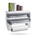Wall-Mounted Wrap Dispenser with Cutter — Grey ABS, 39 x 24 x 10 cm