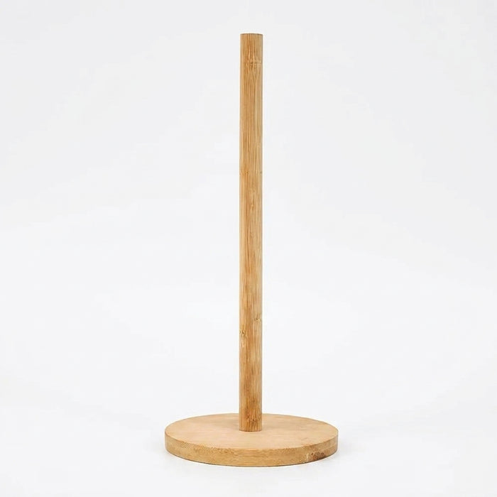 Bamboo Paper Towel Holder – Vertical Anti-Skid Tissue Stand for Kitchen & Home