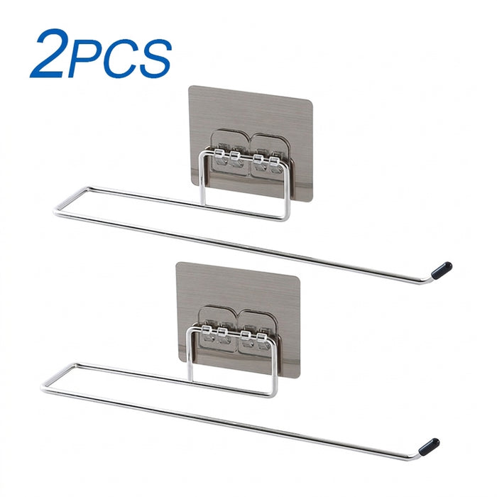 Drill-Free Stainless Steel Wall-Mounted Paper Towel & Toilet Roll Holder