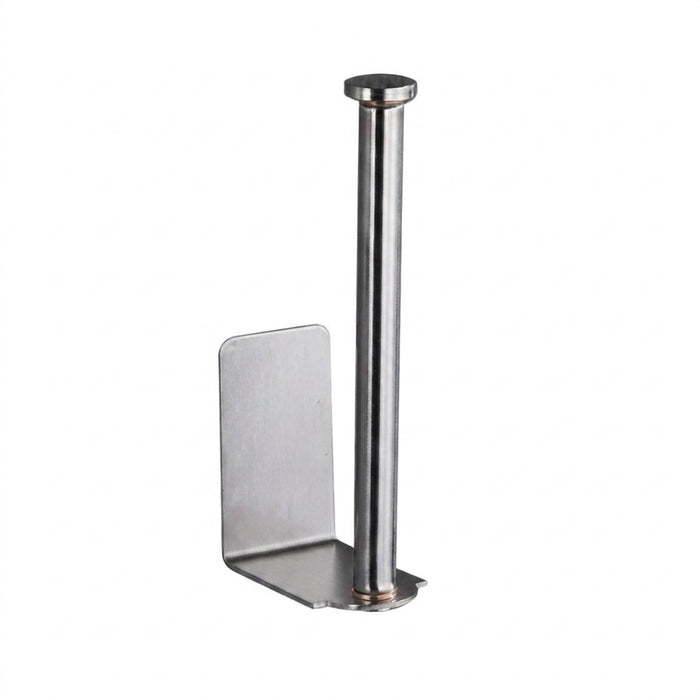No‑Punch Stainless Steel Paper Towel Holder — Adhesive Kitchen Roll & Wrap Rack