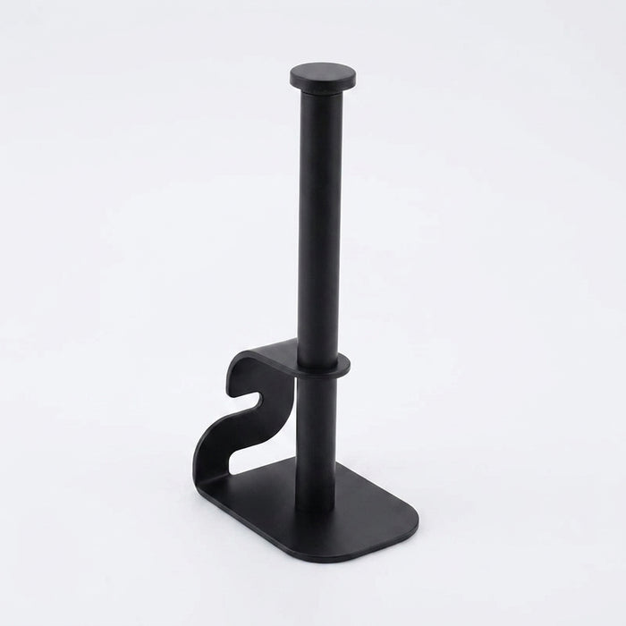 Adhesive Stainless Steel Paper Towel & Toilet Roll Holder — Black or Silver (S/M/L)
