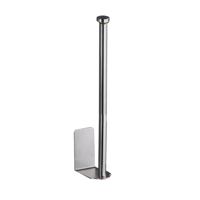 Adhesive Stainless Steel Paper Towel & Toilet Roll Holder — Black or Silver (S/M/L)