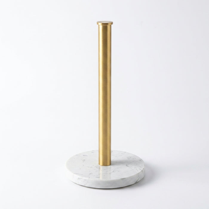 Marble Perforation‑Free Vertical Roll Paper Rack — Nail‑Free Floor Holder for Kitchen Wraps
