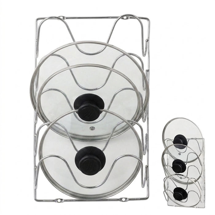 5-Tier Wall-Mounted Pot Lid & Cutting Board Organiser — 29.5 x 18.5cm