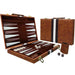 38cm (15") Backgammon Set – Folding Board with Leather Case, Portable Travel Game, Gift for Strategy Lovers