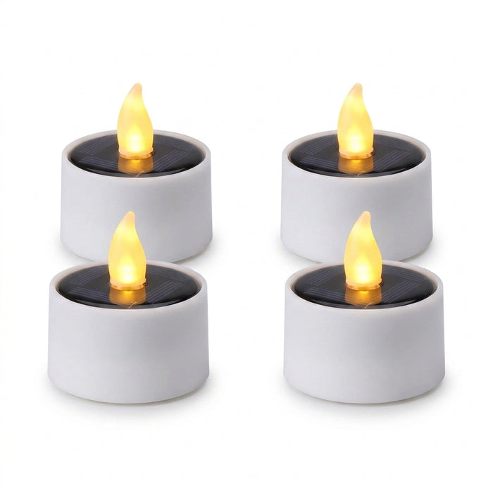 Solar Tea Light LED Candles – Rechargeable, Flameless, Waterproof for Garden & Home