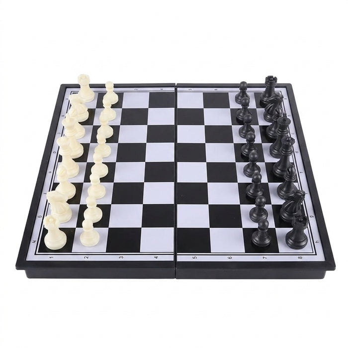 Folding Magnetic Chess & Checkers — 4 Sizes, Plastic HIPS, Teaching Book