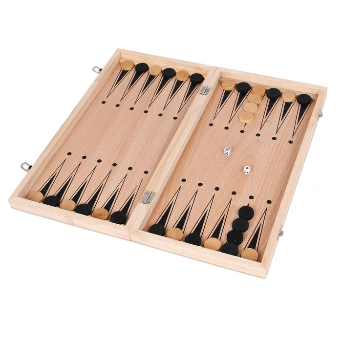 Portable 3‑in‑1 Travel Chess, Checkers & Backgammon Set – Foldable 24 x 24 cm