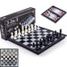 Foldable Magnetic 3-in-1 Board — Chess, Checkers & Backgammon, 25cm
