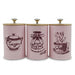 3-Piece Kitchen Canister Set — Coffee, Sugar & Tea Storage with Bamboo Lids