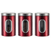 3‑Pack Stainless Steel Food Storage Jars with Viewing Window — Kitchen Sealed Jars