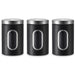 3‑Pack Stainless Steel Food Storage Jars with Viewing Window — Kitchen Sealed Jars
