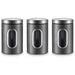 3‑Pack Stainless Steel Food Storage Jars with Viewing Window — Kitchen Sealed Jars