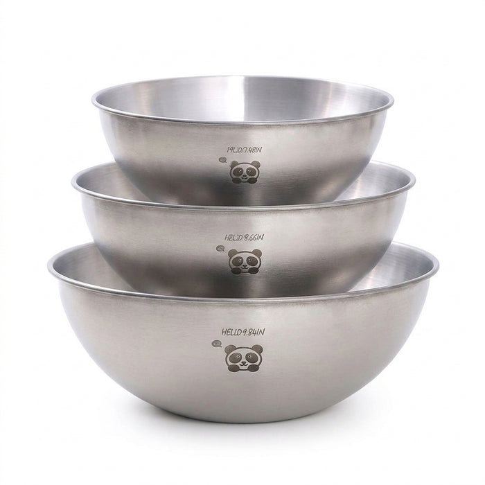304 Stainless Steel Mixing & Salad Bowl with Measuring Lines — Large Capacity