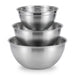3pc Stainless Steel Mixing Bowl Set — Large Salad & Dough Bowls, Kitchen Accessories (Gold or Silver)