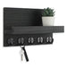 Wall-mounted Key and Mail Shelf with 5 Hooks - Wooden Entryway Rack
