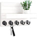 Wall-mounted Key and Mail Shelf with 5 Hooks - Wooden Entryway Rack