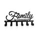 Black Iron 'Family' Wall Key Holder — Wall-Mounted Hook & Hat Rack