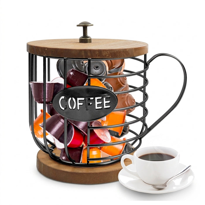 Mug-Shaped Coffee Pod Holder for K-Cups — Metal Countertop Organiser