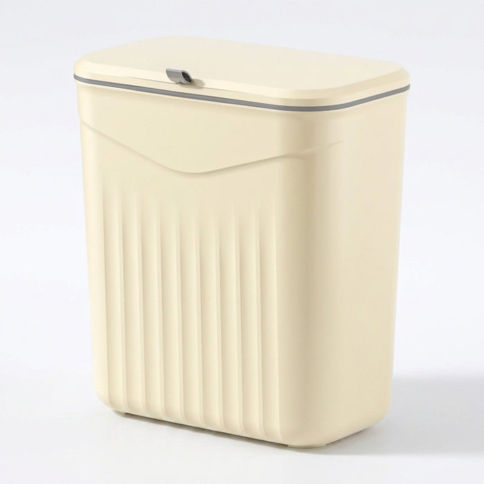 Space-Saving Wall-Mounted Kitchen Bin — Durable Plastic, White or Yellow