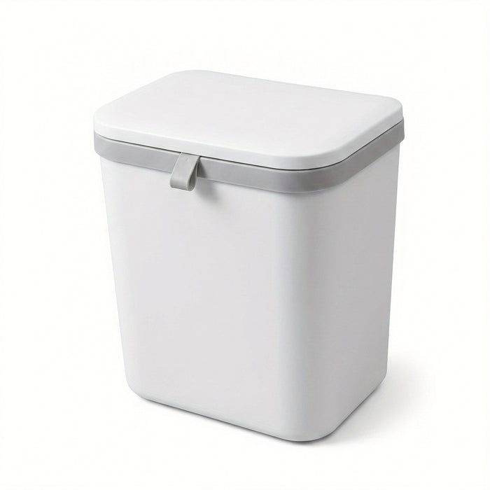 Space-Saving Wall-Mounted Kitchen Bin — Durable Plastic, White or Yellow