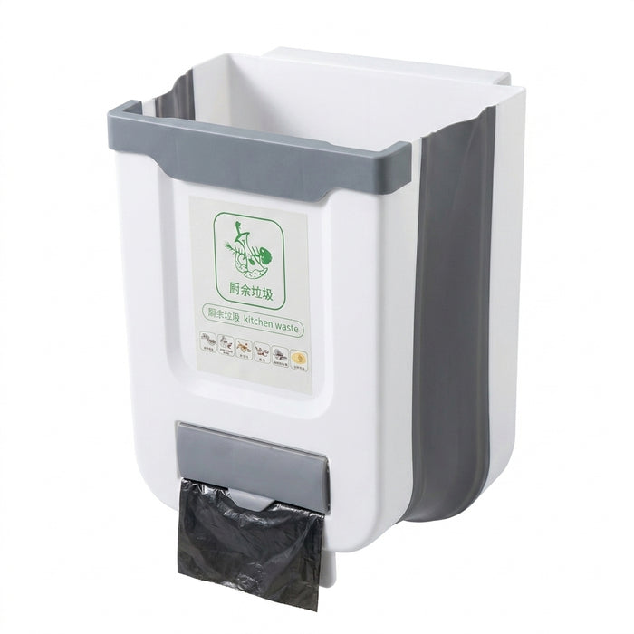 Collapsible Hanging Kitchen Bin — Cabinet Door & Wall Mounted, 7L/10L