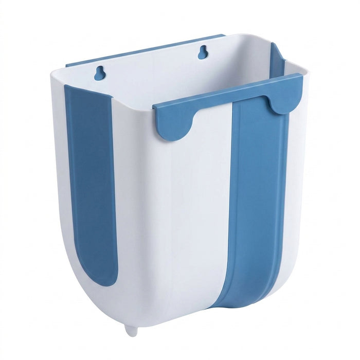 Folding Wall-Mounted Kitchen Bin — Small & Large, Plastic, Grey/Purple/Blue