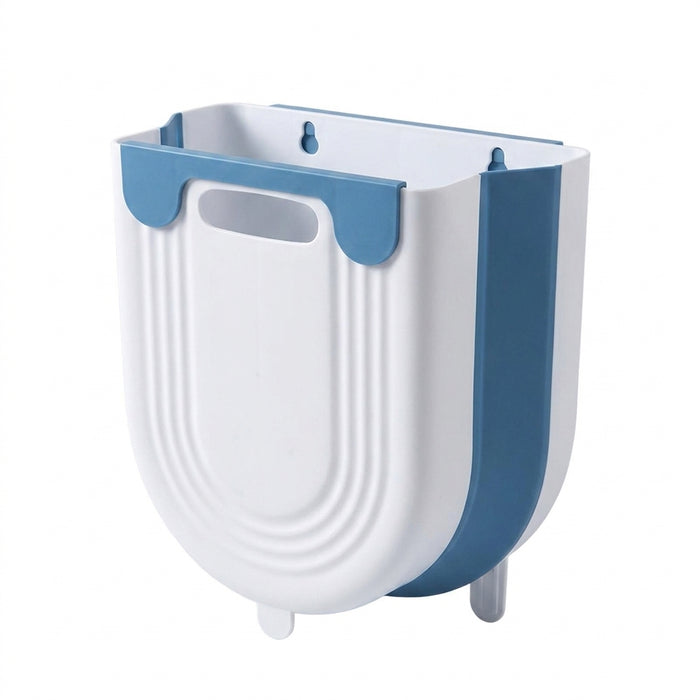 Folding Wall-Mounted Kitchen Bin — Small & Large, Plastic, Grey/Purple/Blue