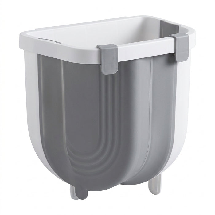 Folding Wall-Mounted Kitchen Bin — Small & Large, Plastic, Grey/Purple/Blue