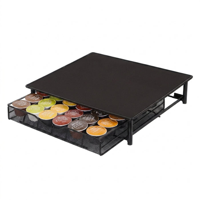Metal Coffee Capsule Drawer Rack – 36-Capsule Desktop Storage Shelf