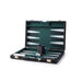 15-Inch Travel Leather Backgammon Set – Compact Portable Board