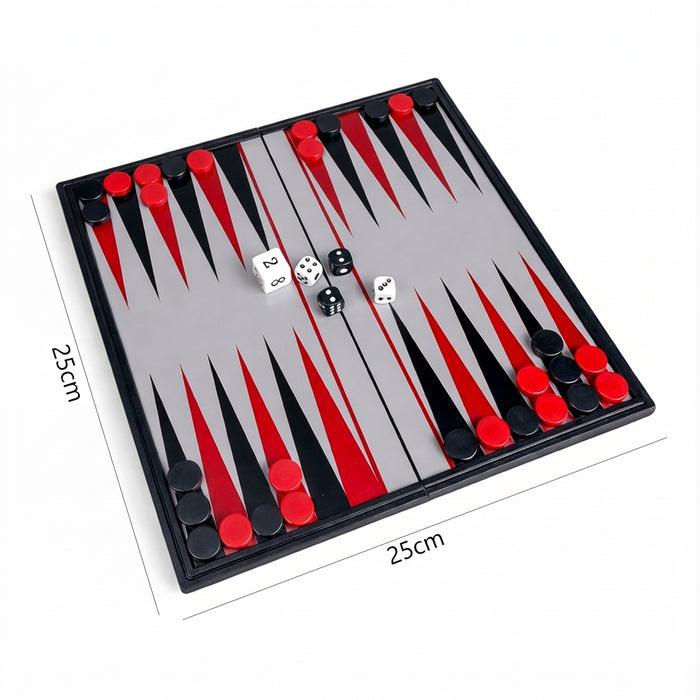Folding Magnetic Backgammon Set – Portable Travel Board, Educational Game (2 Sizes)