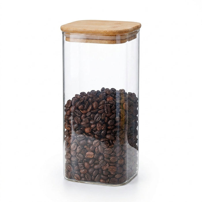 Airtight Glass Pantry Canister with Lid — Store Flour, Cereal, Sugar, Tea & Coffee