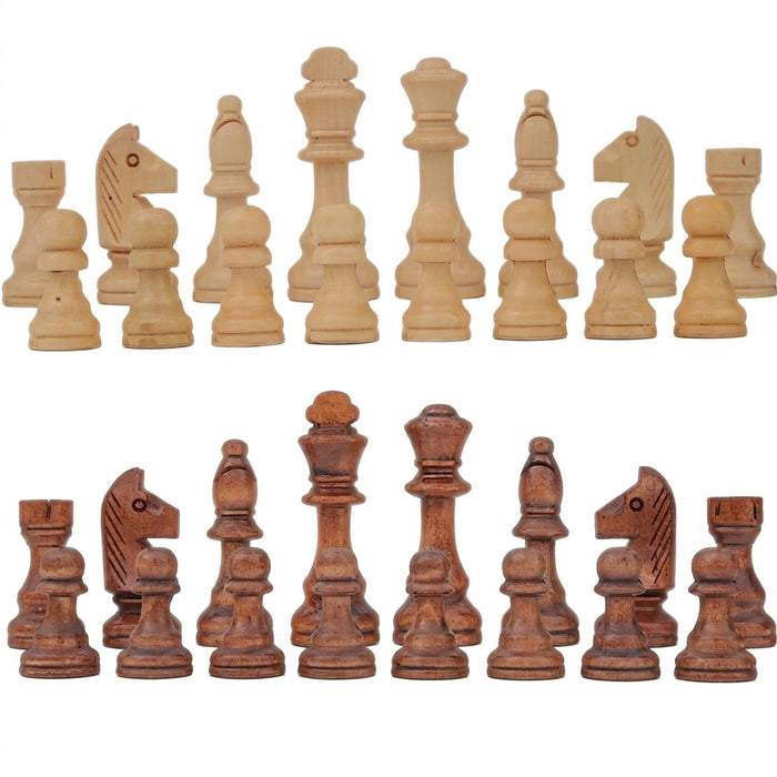 32-Piece Wooden Chess Set with Leather Board — King 110mm (Model 4in)