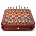 High-end 30.5cm (12") international chess set with metal pieces and two extra queens