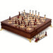 38cm (15in) Wooden Desktop Chess Set with Storage Drawer and 2 Extra Queens